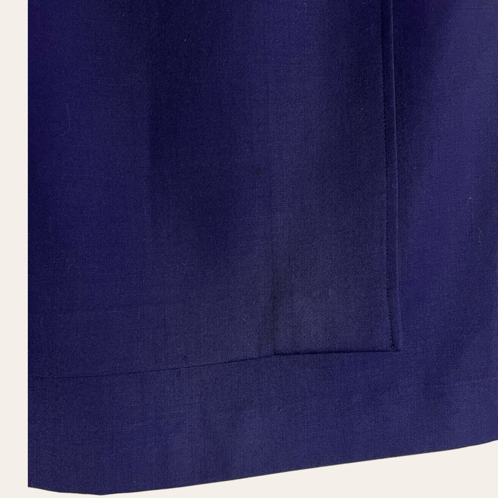 Giorgio Armani Solid Navy Purple Blue Straight Pencil Wrap Skirt Size 6 - Picture 4 of 11